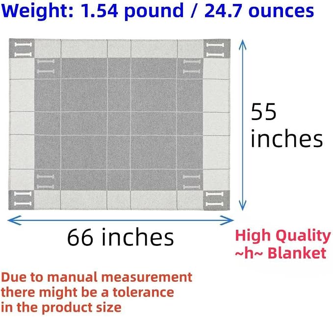 Fcteap h Blanket Soft Throw Blanket Faux Fleece Cashmere Plaid Warm Shawl Thick Knitted Plush Cozy Comfy for Women Throw Blanket for Sofa Couch Bed Queen King Size 55x66 in (Light Grey)