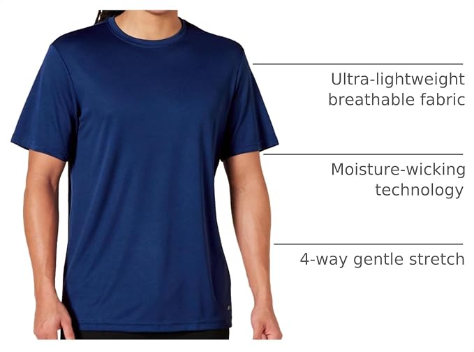Amazon Essentials Men's Moisture Wicking Breathable Active Performance Tech Gym T-Shirts, Pack of 2