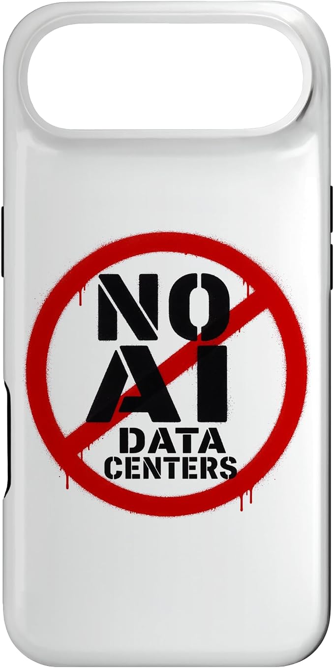 No AI Data Centers ��� Simple Minimal Spray Paint Style Text Case for iPhone Air