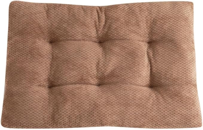 Washable Dog Bed for Large Breeds, Extra Cushioned Crate Mattress with Removable Fluffy Cover, Non-Slip Orthopedic Pet Pad, Machine Washable Kennel Mat(Khaki,XXL)