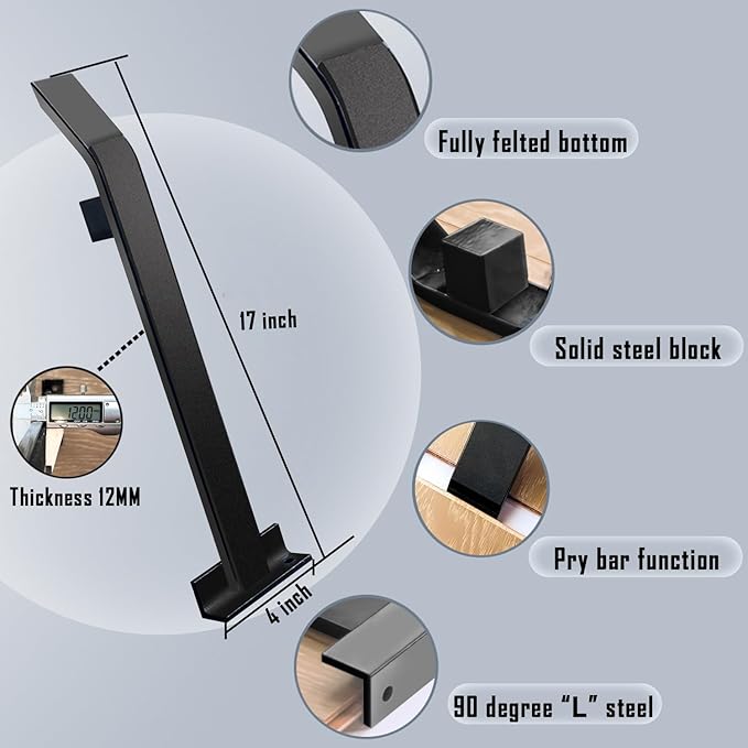 NAACOO Heavy Duty Pull Bar and Pry Bar, Flooring Tools, Weight 3.7lb/Solid Square Steel Block & Steel Angle Hammering Durable, Fully Felted Bottom - Professional Pull Bar Flooring Tool.