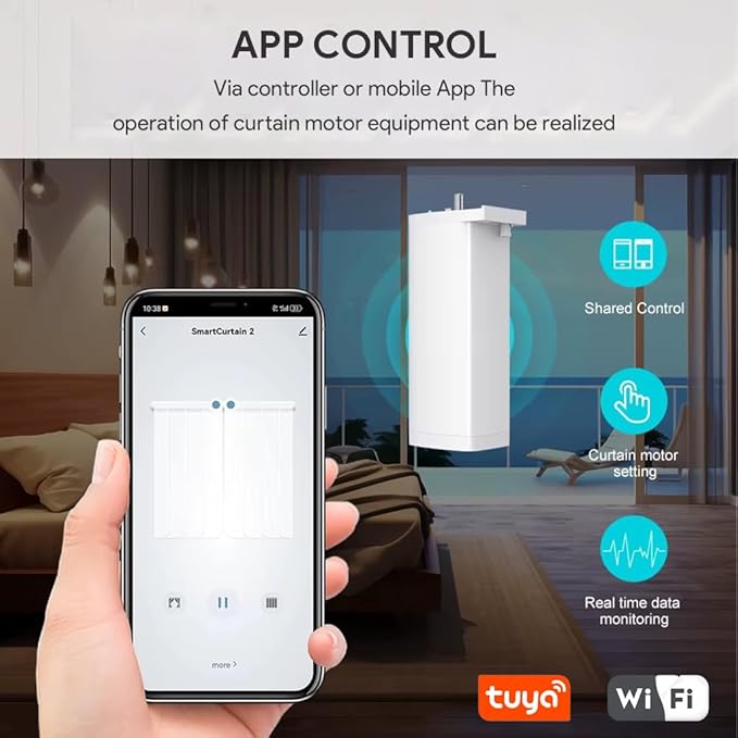 Mini Smart Curtain Track System, WiFi Motorized Curtain Rods Remote Control, Automatic Drapery Opener Compatible with Alexa Google Home, Quiet Electric Tracks (7 meters (275.6 inches))