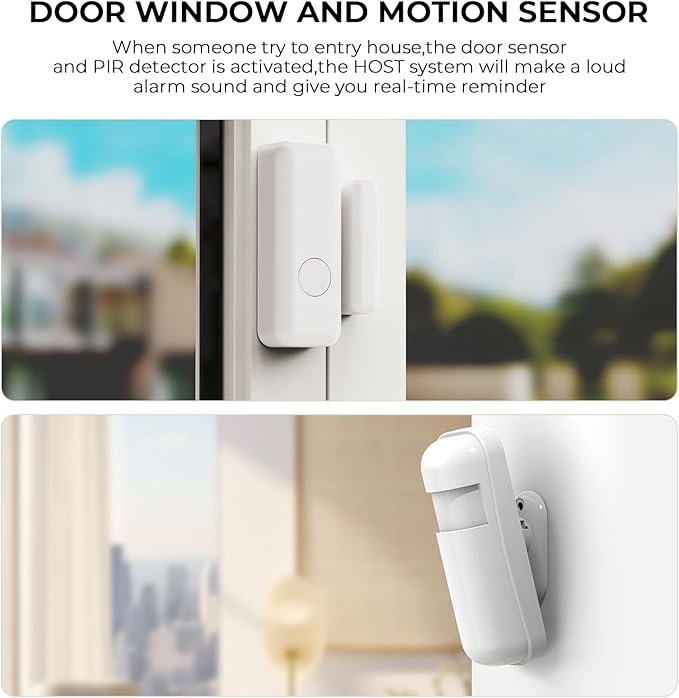 PGST Home Security Alarm System,Wireless Home Security Systems with DIY Expandable Door Sensor,Motion Detector,4G GSM/Tuya App Alerts,Compatible with Alexa for Villa,Apartment (A02F-US-A)