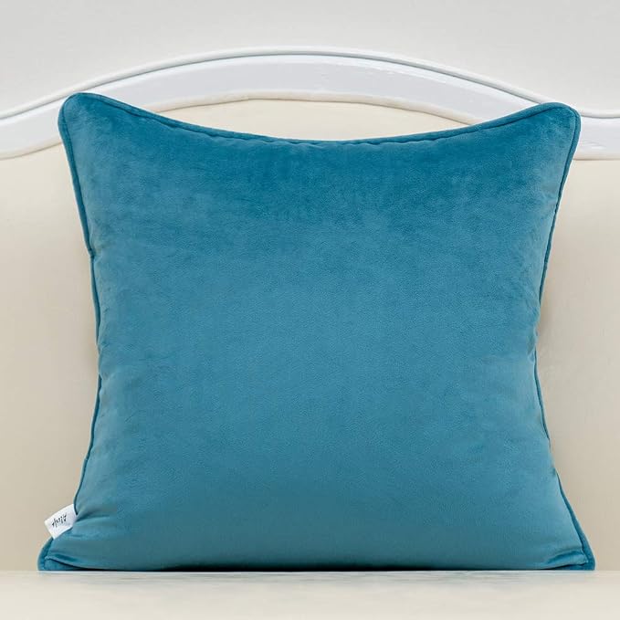 Alerfa 20 x 20 Inch Square Leaf Pillow Embroidery Cut Velvet Cushion Case Luxury Modern Lumbar Throw Pillow Cover Decorative Pillow for Couch Sofa Living Room Bedroom Car, Navy Blue