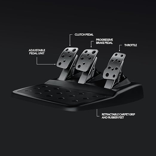 Logitech G920 Racing Wheel and Pedals for Xbox X|S/Xbox One/PC | Real force feedback, stainless steel paddle shifters, leather steering wheel cover, for Xbox Series X|S, PC, Mac