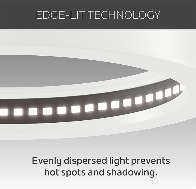 KICHLER Ara 7.01" Modern Minimal Round LED Downlight in White, for Wet Indoor Locations, Supplemental Lighting, Integrated LED, Edge-Lit Technology, 950 Lumens, Dimmable to 10%, 53007WH30