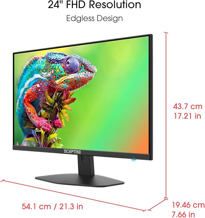 Sceptre Prime 24-inch Gaming Monitor 100Hz 1ms DisplayPort HDMI x2 100% sRGB AMD FreeSync Build-in Speakers, Eye Care Frameless Machine Black 2025 (E248W-FW100T) | 23.8 FHD, 1ms Blur Reduction, 100% Srgb, Dp1.2 Plus HDMI 2.0 X2, Built-in 2×2w Speakers,...