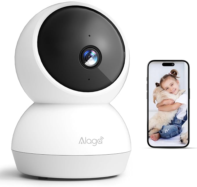 2K Indoor Security Camera, 360�� Pan/Tilt AI Human Pet Motion Security Camera, 2.4/5 GHz Night Vision Camera, 2 Way Audio, Compatible with Alexa Google Assistant (3 Months of Cloud Storage)