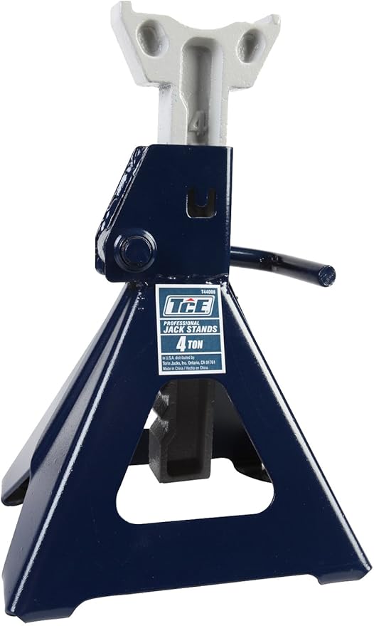 TCE TCE44008 Torin Steel Jack Stand: 4 Ton (8,000 lb) Capacity, Blue, Single Jack