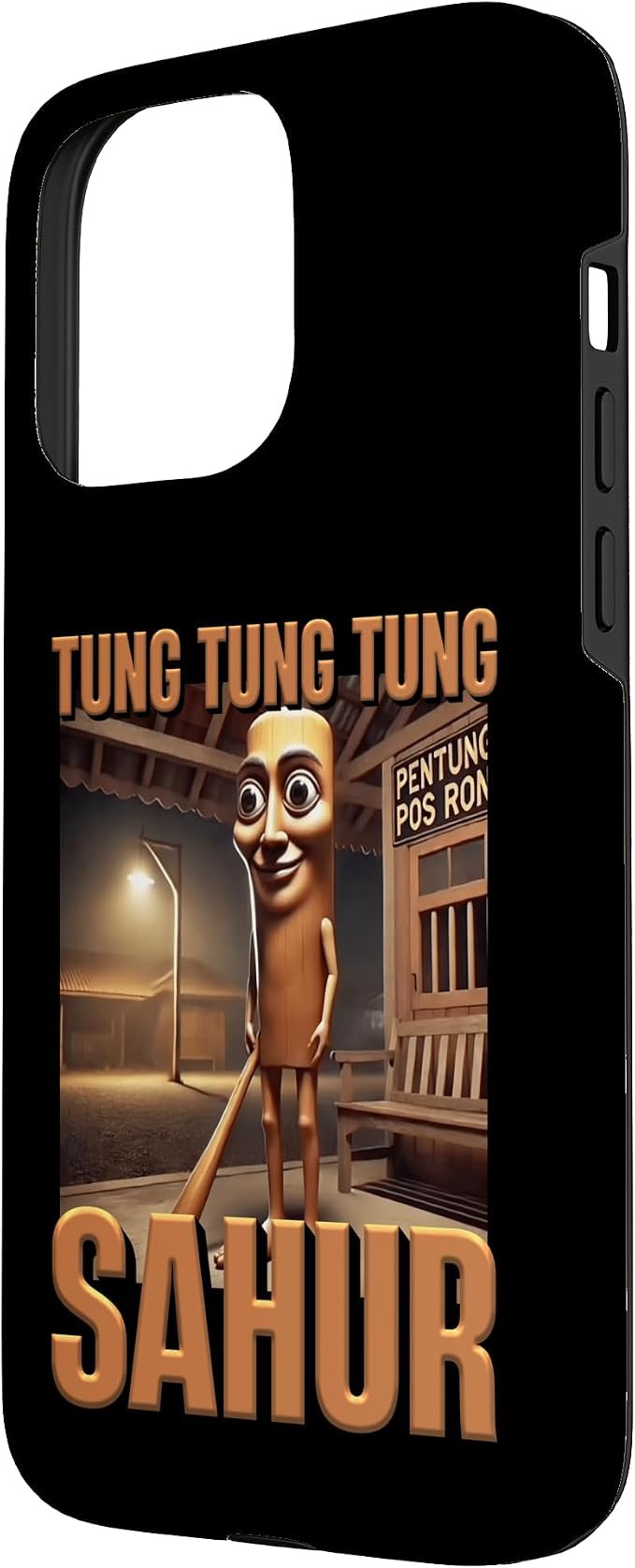 Internet Hilarious Meme AI Character Tung Tung Tung Sahur Case for iPhone 15 Pro Max