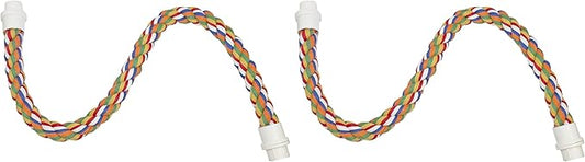 34 Inch Flex Rope (Large) - Bendable Fun Climbing Perch Cage Accessory Toy - Sugar Gliders, Squirrels, Degus, Marmosets, Monkeys, Parrots, Birds, Rats & Other Small Animals (Pack of 2)