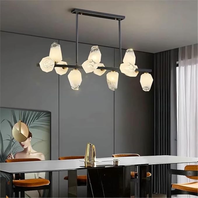 Pendant Lights Nordic Smart Home Decoration Pendant Light, Living Room Dining LED Indoor Lighting(Cold White,Blacks 12 Heads)