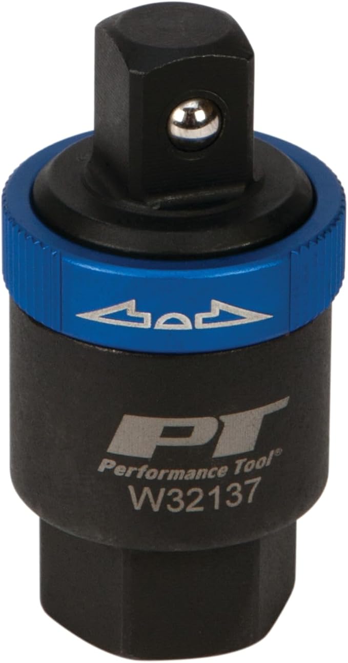 Performance Tool W32137 1/2-Inch Drive Ratcheting Breaker Bar Adapter - Converts Breaker Bar or Sliding T-Handle into Ratchet - Reversible Ratcheting Mechanism with Anodized Switch Collar