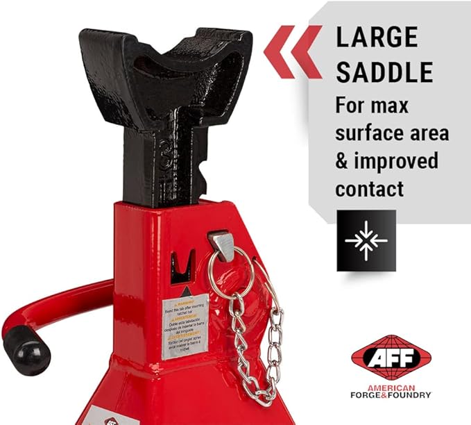 AFF 3 Ton Jack Stand Set - Heavy Duty Ratchet Style Jack Stands - Pair