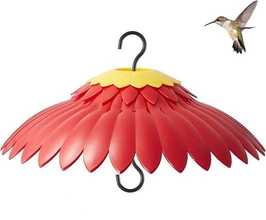 Bird Feeder Rain Cover Red Dome Baffle for Hummingbird Weather Guard Protective Feeders from Rain and Sun Built-in Moat 11inch Dceor Backyard