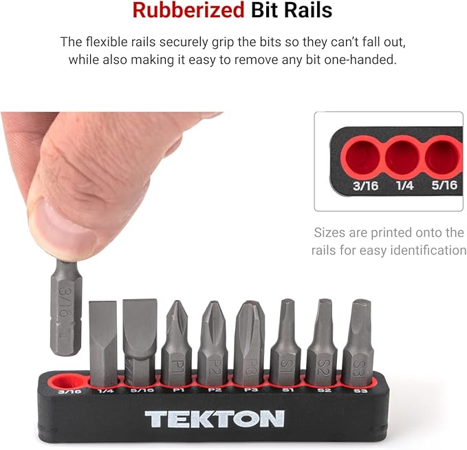 TEKTON 1/4 Inch Bit Driver and Bit Set with Case, 37-Piece | DBH93101