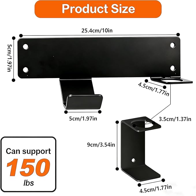 Jack Stand Wall Mount Rack Organizer, Heavy Duty Hydraulic Trolley Jack Storage Brackets, Garage Wall Mounted Tool Holder for Tower Racing Car Trailer Maintenance