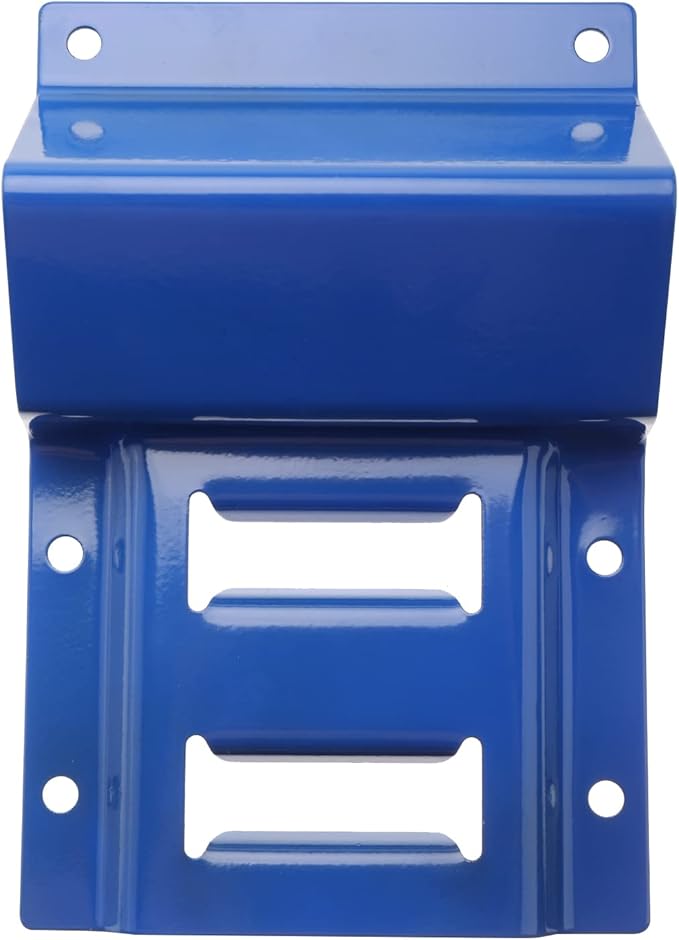 NovelBee Wheel Chock Tie Down Kit, Trailer Tie Down System for UTV, ATV & Mower (Blue Wheel Chock & Yellow Strap)