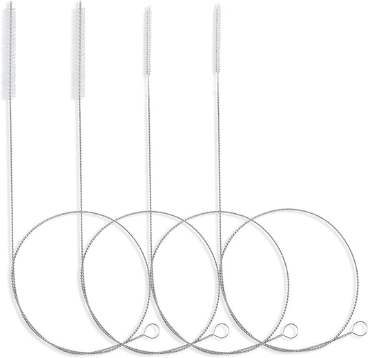 40 Inches Brush Cleaner for Cleaning Straw, Kegerator, Feeding Tube, Siphon Hose, Sunroof Drain, Refrigerator Drain, 4PCS (White)