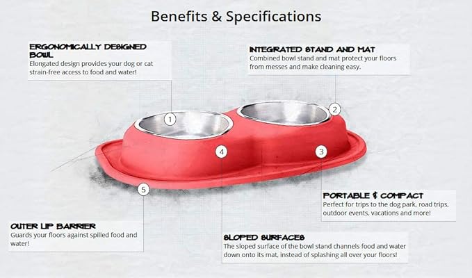 WeatherTech Double Low Pet Feeding System w/Plastic Dog/Cat Bowls - 16 oz (2 Cups) Dark Grey (PDL1602DG)