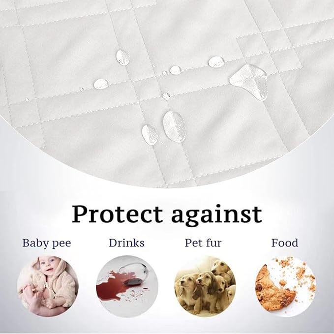 Waterproof Dog Bed Covers for Couch Protection, Water-Resistant Soft Dog Pet Blanket Anti-Slip Dog Blanket for Bed, for Furniture Bed Couch Sofa (Ivory White,40x50inch)