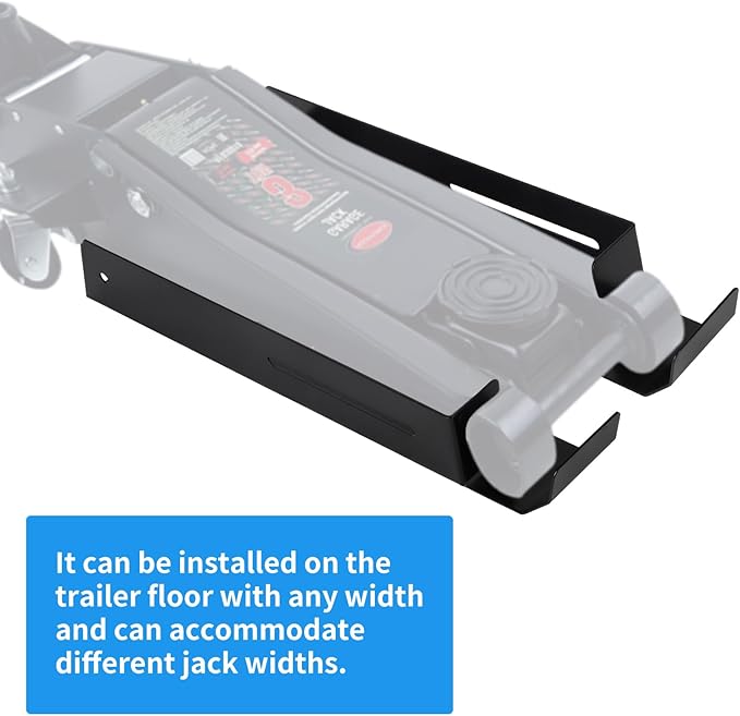 Floor Jack Stand Rack: Mineye Floor Jack Mount Organizer for Enclosed Race Trailer, Truck Hydraulic Trolley Floor Jack Holder, Easily Mount to Your Trailer