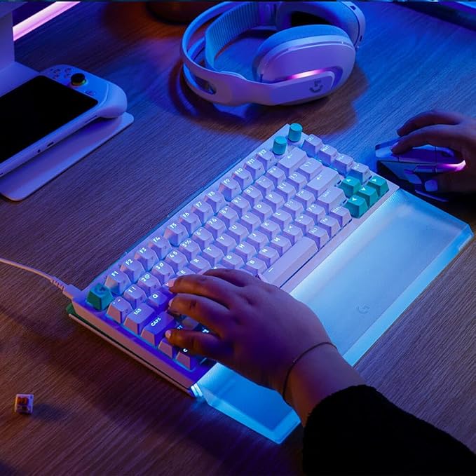 Logitech G512 X 75 TMR + Tactile Switch Mechanical Gaming Keyboard - White | Hot-Swappable 9x TMR Rapid Trigger + Tactile Mechanical Switches, Gasket, PBT Keycaps, <8K, LIGHTSYNC RGB, for PC & Mac