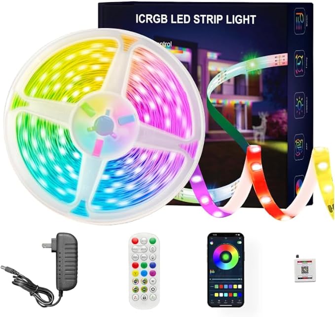 166 ft I(2 Rolls of 83ft) C+RGB,Led Lights for Bedroom,Music Sync Color Changing,Led Strip Lights,with Remote App Control, Led Lights for Room Home Kitchen Decor Party
