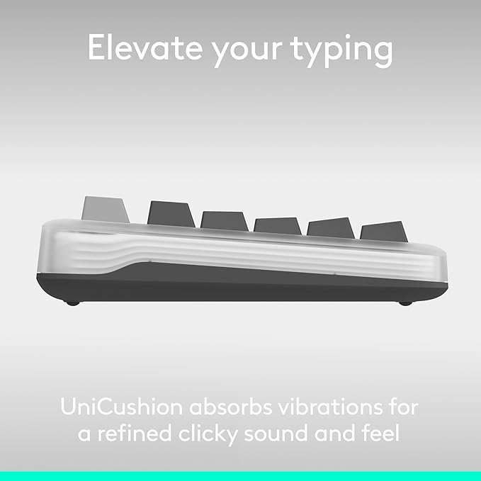 Logitech Alto Keys K98M Wireless Mechanical Gasket Keyboard - Lilac | Customizable, clicky, vibration absorbing gasket, white backlit keys, Bluetooth, USB-C charging, for PC, Mac, Laptops