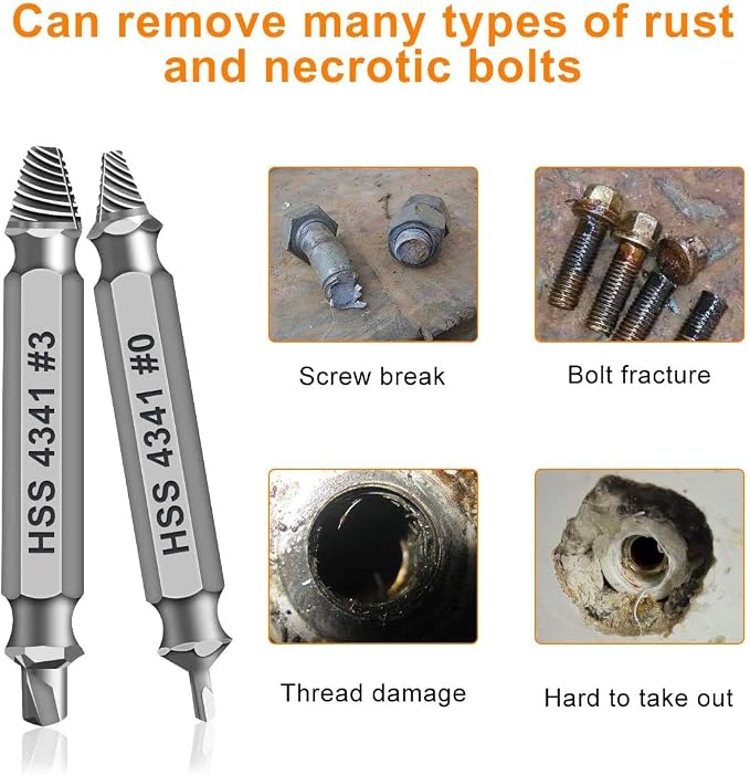 Damaged Screw Extractor Set,Christmas Stocking Stuffers for Adults Men Him | Gifts for Men,Mens Gifts for Dad,Husband,Stripped Screws Bolt Drill Bit Tools for Easy Removal of Rusty Broken Screw