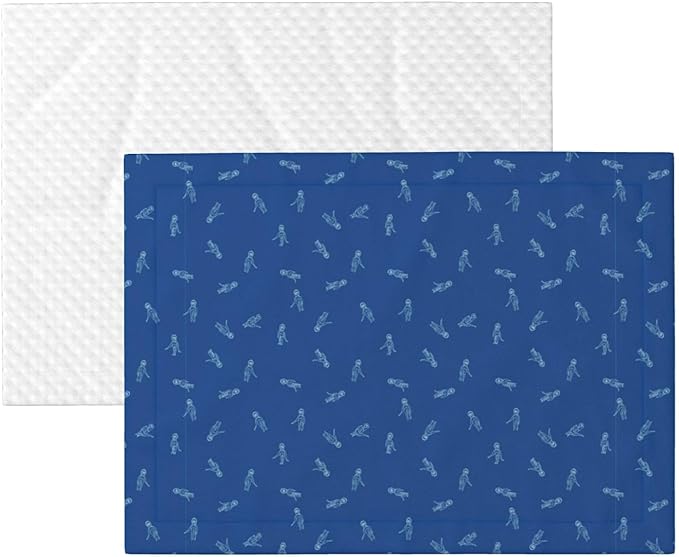 Reversible Plush Pet Blanket for Puppies Kittens, Blue Background, Double Sided Gentle Dot Texture for New Pets Adjusting to Home Environment Softly