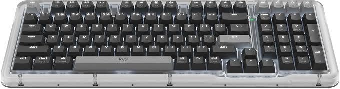 Logitech Alto Keys K98M Wireless Mechanical Gasket Keyboard - Graphite | Customizable, clicky, vibration absorbing gasket, white backlit keys, Bluetooth, USB-C charging, for PC, Mac, Laptops