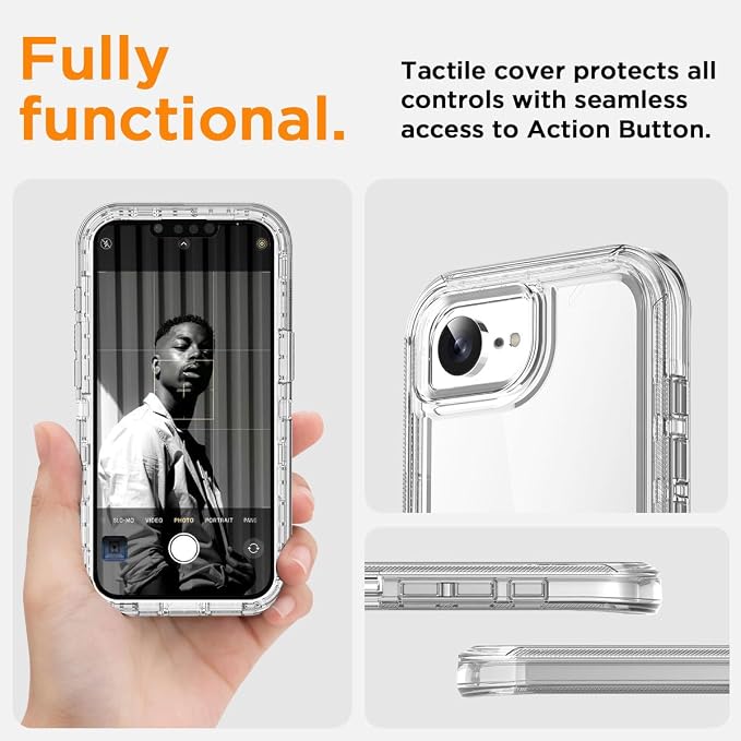 AICase for iphone 17e Case/iphone 16e Case Clear 2026 3 in 1 Heavy Duty Drop Protection Full Body Rugged Shockproof/Dust Proof 3-Layer Military Protective Tough Durable Cover for iphone 17E/16E 6.1"_1