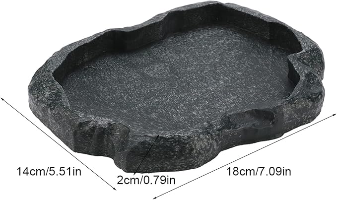 Yosoo Health Gear Reptile Feeder, ABS Resin Reptile Food Dish Feeder Bowl, Amphibian Decor, Pet Food Tray Feeding Dish for Tortoise, Gecko, Snake, Lizard ()