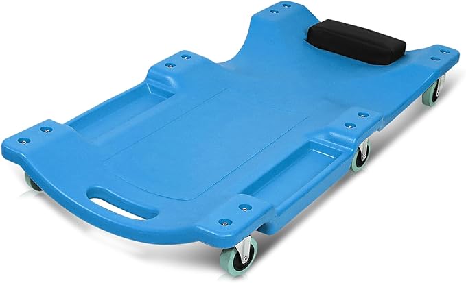 Magshion Automotive Creeper Under Car Roller, 40 Inch Low Profile Creepers with Padded Headrest and Tool Tray, 330 lbs Capacity Portable Floor Creeper for Home Garage Automotive Shop (Blue)