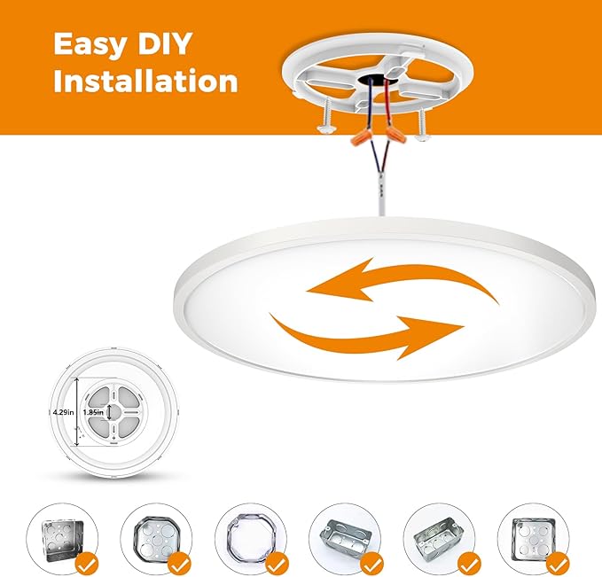 Flush Mount Ceiling Light with Nightlight 12inch,24W 2400LM Dimmable LED Ceiling Lights with Remote & APP Control, 2700K-6000K Adjustable,Perfect for Bedroom/Living Room/Kitchen,Round White (1)