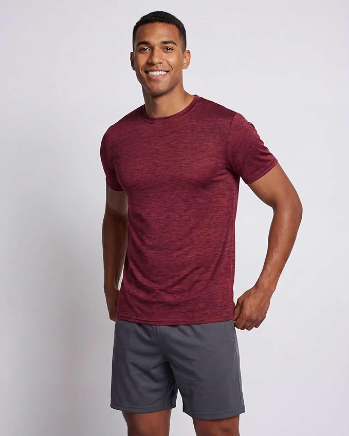 5 Pack Men's Dry Fit Short Sleeve T-Shirt Gym Workout Athletic Running Tee | Cooling, Moisture-Wicking, Crew Neck, Quick-Dry, Breathable, Active, Exercise, Fitness, Basketball, Cycling, Hiking, Tennis