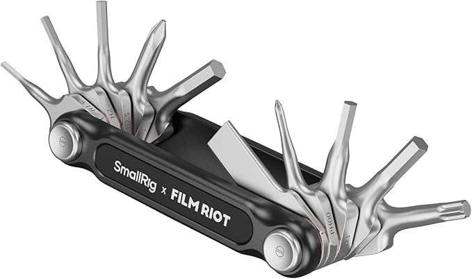 SmallRig x FILM RIOT 10-in-1 Folding Tool Set with Screwdrivers and Hex Key Wrenches, Multiple Angle Positioning, Portable and Compact Design (Black) - 4375