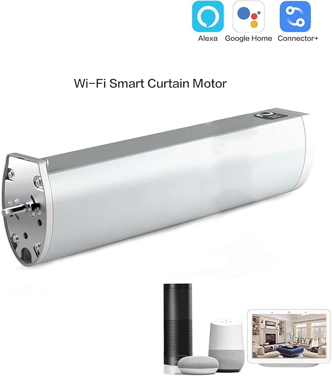 Smart Curtains System, Automatic Curtain Opener with Remote, Control by Alexa Google Home Connector APP WiFi Motorized Curtain Motor Track, Electric Curtain Opener for Bedroom (5.5m(216.54inch))