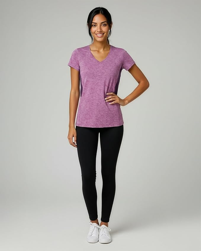 5 Pack Women's Dry Fit V Neck Workout Tops T Shirts Athletic Gym Yoga Tees | Available In Plus Size, Cooling Moisture-Wicking, Short Sleeve, Quick-Dry, Fitness, Stretch, Exercise, Running, Hiking