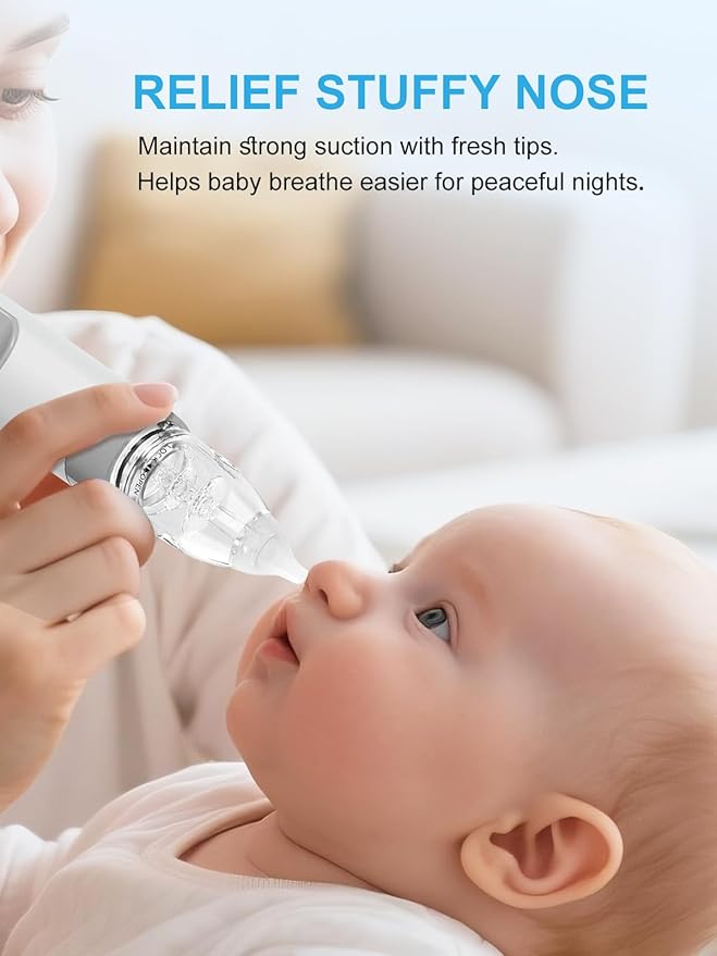 Nasal Aspirator Replacement Parts Compatible with GROWNSY/ X-Bosak / HEYVALUE Nose Sucker for Baby & Toddlers, Suction Chamber and 3pcs Silicone Tips Replacement Kit