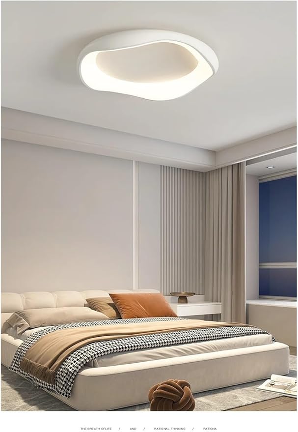 Modern Bedroom Ceiling Light Minimalist Interior Intelligent Lamp Living Room Bar Counter Home Decoration Lighting Fixture Contemporary(Silver-52cm)