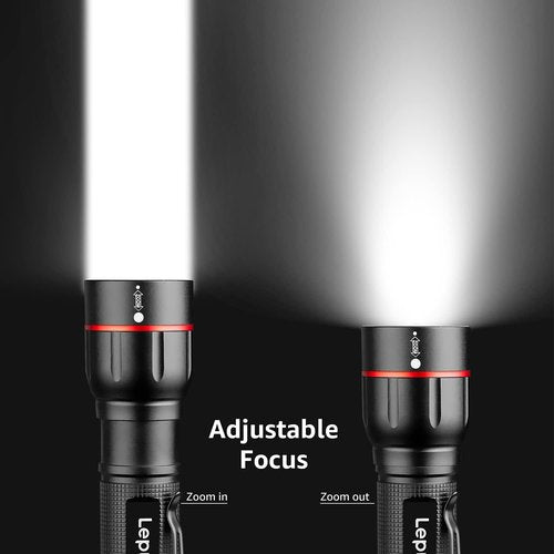 Lepro LED Flashlight - High Lumens, 5 Lighting Modes, Waterproof & Zoomable | 2 Pack for Emergencies & Camping