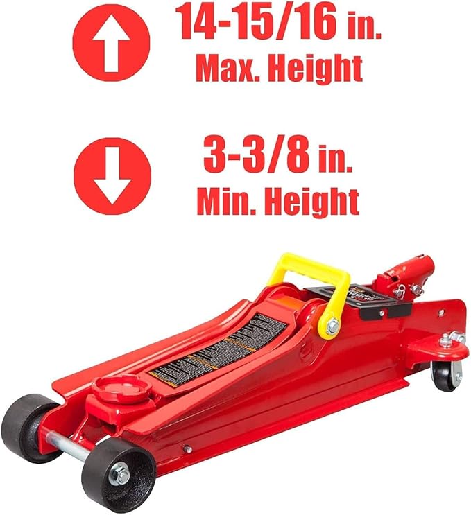 Torin 2.5 Ton (5,000 lb) Low Profile Hydraulic Trolley Jack, Red, TORT825051R