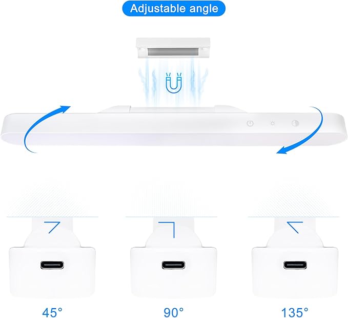 4W Dimmable Mirror Lights, Magnetic Rechargeable LED Light Bar, Wireless Stick on Closet Lights for Kitchen, Pantry, Wardrobe, Vanity Mirror，Gun Safe, Modern Battery Powered Night Light（2pcs）