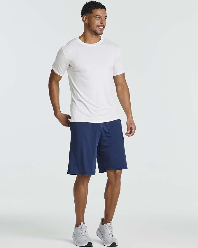 5 Pack Men's Dry Fit Short Sleeve T-Shirt Gym Workout Athletic Running Tee | Cooling, Moisture-Wicking, Crew Neck, Quick-Dry, Breathable, Active, Exercise, Fitness, Basketball, Cycling, Hiking, Tennis