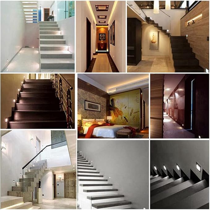 LED Step Lamp Stair Light AC85-265V Wall Light Corridor Aisle Lighting Indoor Wall Lighting CoolWhite Black