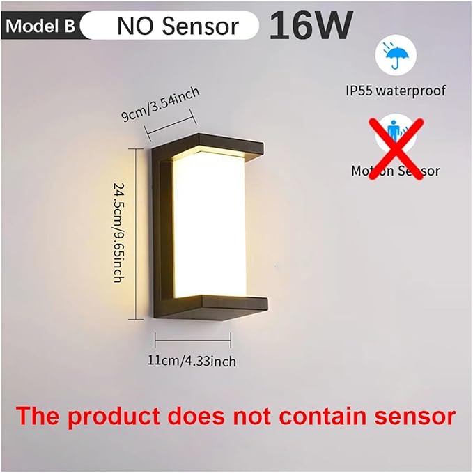LED Wall Light, LED Wall Lamp Motion Sensor Waterproof Led Lights Wall Light Indoor Outdoor Wall Panels for Home Corridor Lighting,Modern Wall Lamp(Cold White,B NO Sensor)