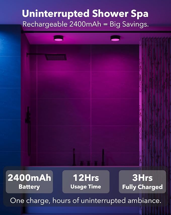 Rechargeable Puck Lights with Remote Control, 2400mAh Battery Operated RGB Under Cabinet Press Button Lighting Wireless LED Push Lights Stick on Magnetic Tap Lamp for Closet Kitchen Counter Display