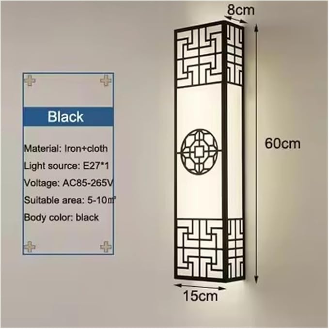 Chinese Style Bedroom Wall Lamp Strip Shaped Zen Background Wall Bedside Lamp Living Room Hallway Stairs Hotel Lighting